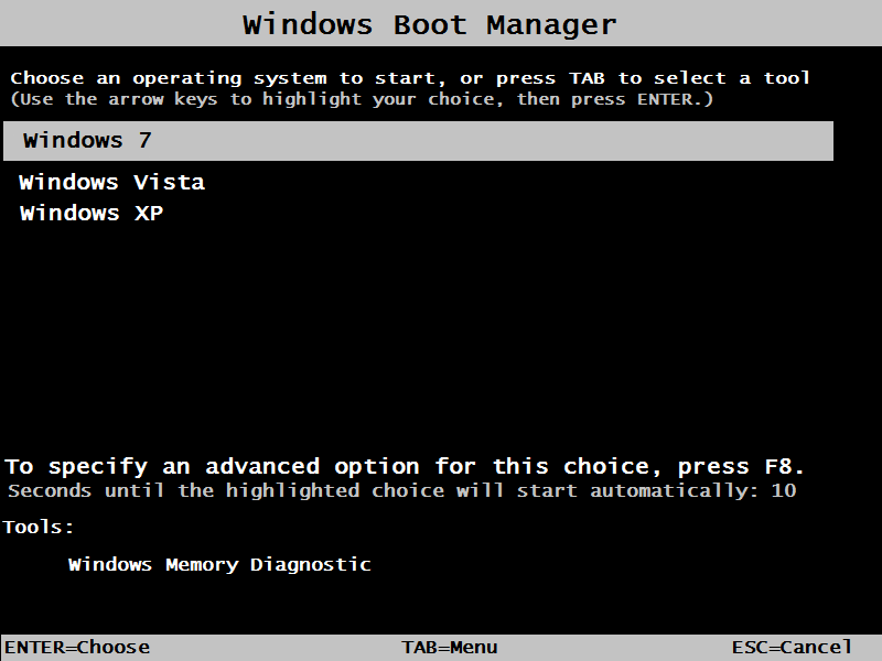 boot manager windows 7